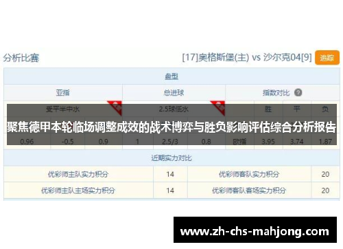 聚焦德甲本轮临场调整成效的战术博弈与胜负影响评估综合分析报告